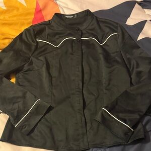 Nasty Gal Black Blazer with White Piping